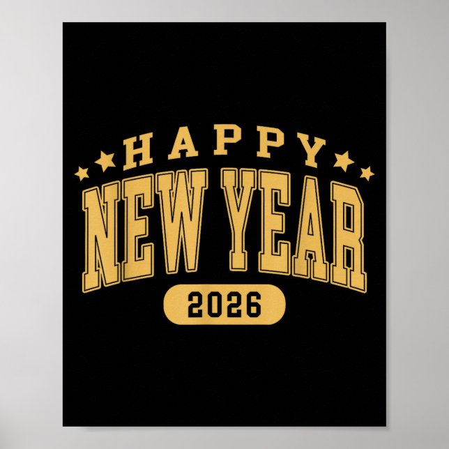 Happy New Year 2026 New Year Party Family Matching Poster (Front)