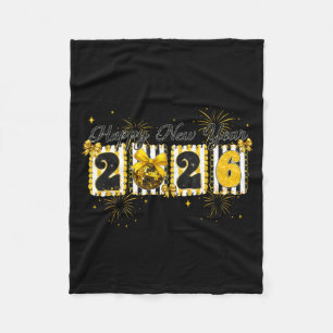 Happy New Year 2026 New Year Party Friends Family Fleece Blanket