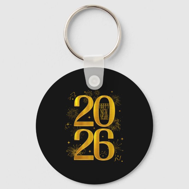 Happy New Year 2026 New Year Party Friends Family  Key Ring (Front)