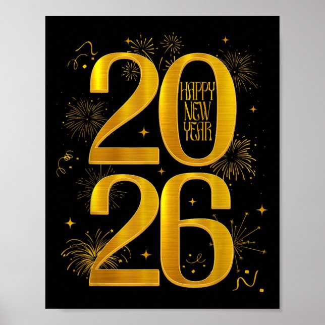 Happy New Year 2026 New Year Party Friends Family  Poster (Front)