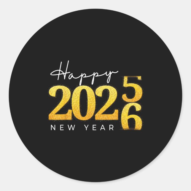 Happy New Year 2026 New Year's Eve Countdown Party Classic Round Sticker (Front)