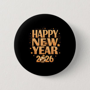 Happy New Year 2026 New Years Eve Party Countdown 6 Cm Round Badge