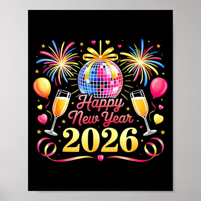 Happy New Year 2026 New Years Eve Party Countdown  Poster (Front)