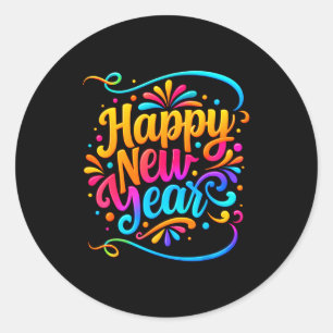 Happy New Year 2026 New Years Eve Party Fireworks  Classic Round Sticker