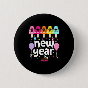 Happy New Year 2026 New Years Eve Party Kids Girls 6 Cm Round Badge