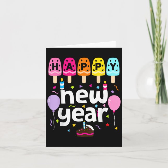 Happy New Year 2026 New Years Eve Party Kids Girls Card (Front)