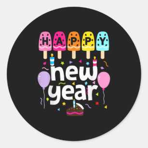 Happy New Year 2026 New Years Eve Party Kids Girls Classic Round Sticker