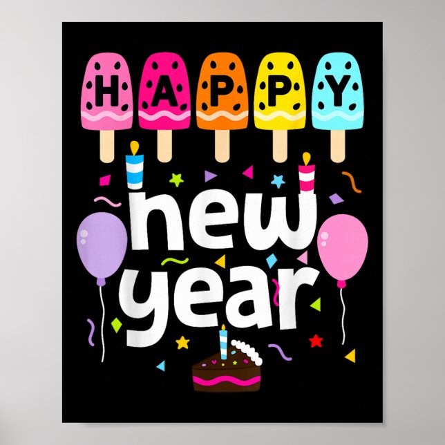 Happy New Year 2026 New Years Eve Party Kids Girls Poster (Front)