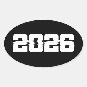 Happy New Year 2026 Oval Sticker