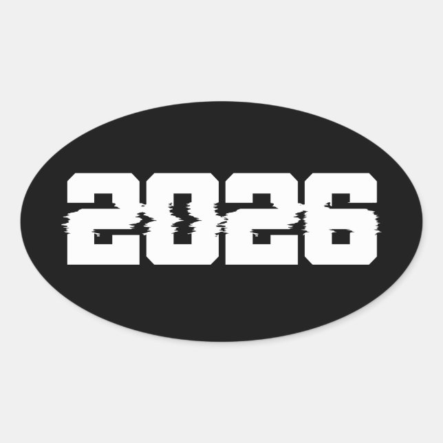 Happy New Year 2026 Oval Sticker (Front)
