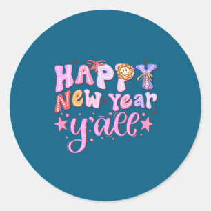 Happy New Year 2026 Party Countdown New Years Y'al Classic Round Sticker