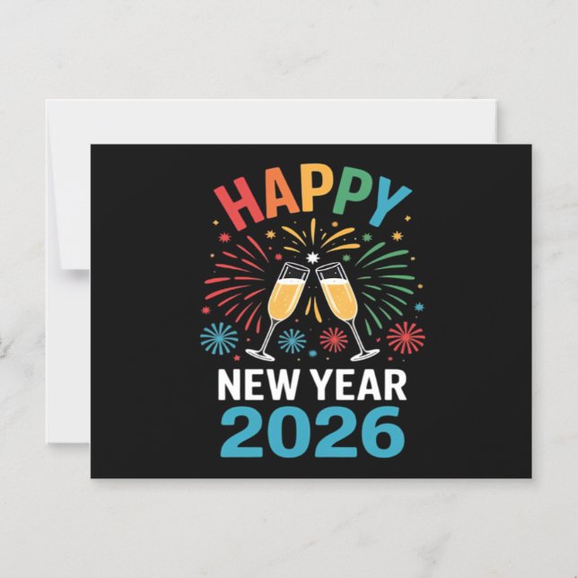 Happy New Year 2026 Party Funny New Years Eve 2026 Magnetic Invitation (Front)