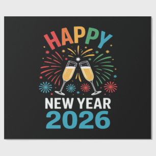 Happy New Year 2026 Party Funny New Years Eve 2026 Wrapping Paper