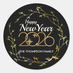 Happy New Year 2026 Personalised cercle Sticker