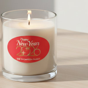 Happy New Year 2026 Personalized Oval Sticker