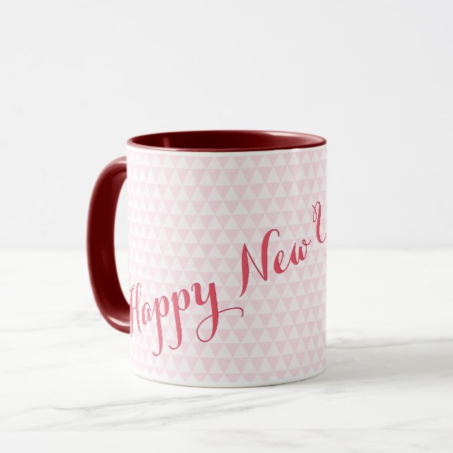 Happy New Year 2026 Pink Modern Elegant Tea Coffee Mug (Front Left)