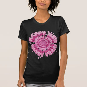 Happy New Year 2026 Pink Snowy Spiral T-Shirt