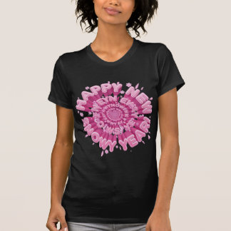 Happy New Year 2026 Pink Snowy Spiral T-Shirt