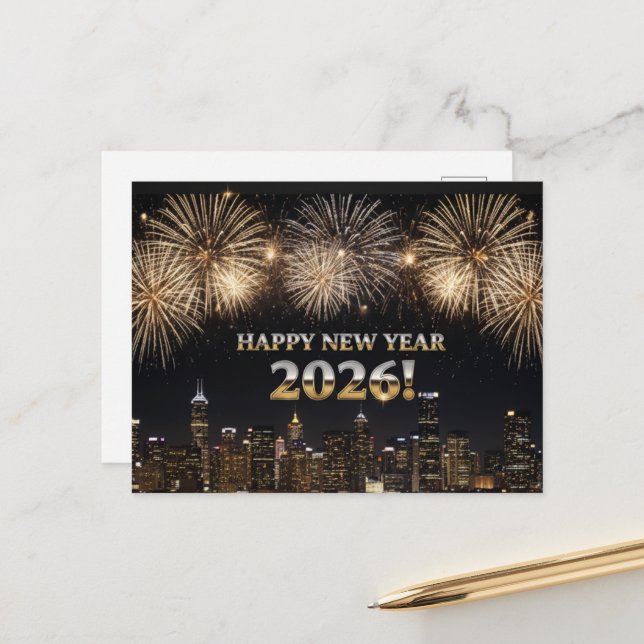 HAPPY NEW YEAR 2026  POSTCARD (Front/Back In Situ)