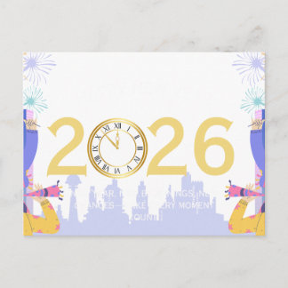 Happy new year 2026 postcard