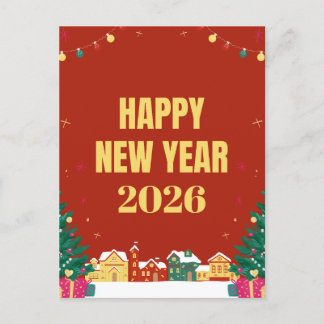 Happy New Year 2026 Postcard–Festive Greeting Card