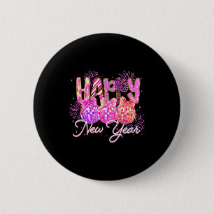 Happy New Year 2026 Preppy New Years Nk Coquette B 6 Cm Round Badge