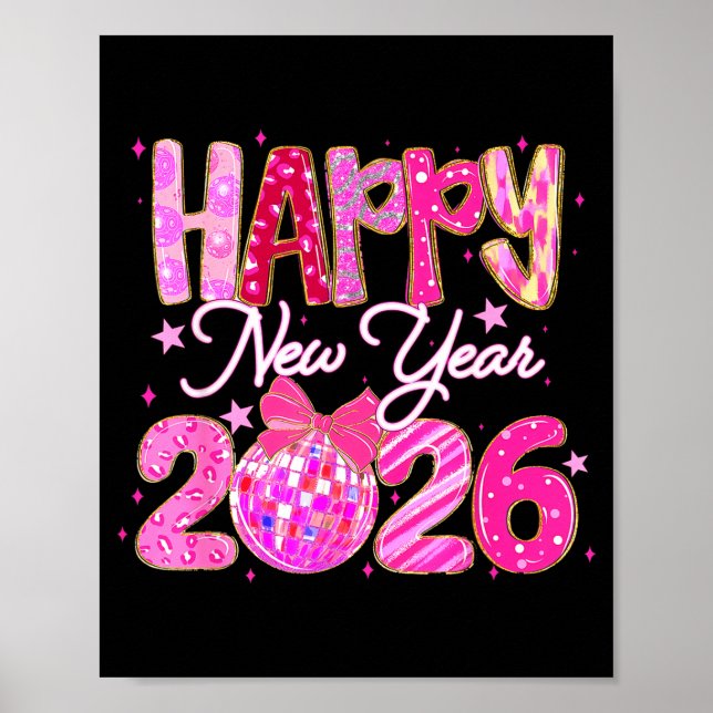 Happy New Year 2026 Preppy New Years Nk Coquette B Poster (Front)