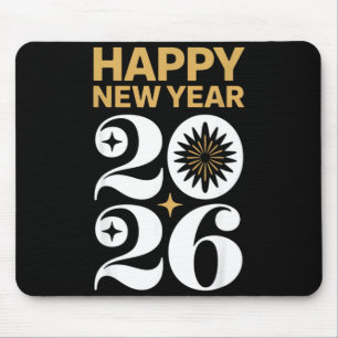 Happy New Year 2026 Retro Groovy Tee New Years Eve Mouse Pad