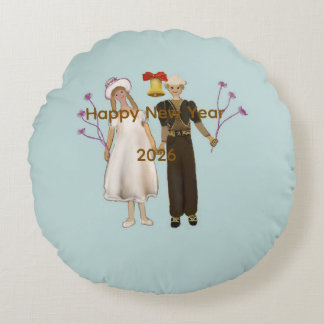 Happy New Year 2026 Round Cushion