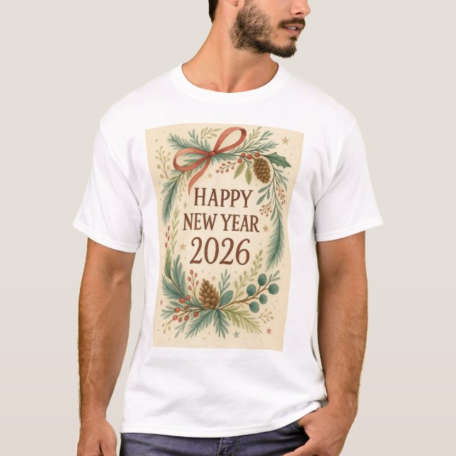happy new year 2026 rustic family t-shirt (Front)