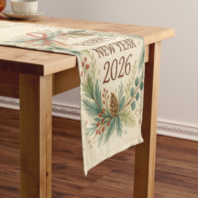 happy new year 2026 rustic table runner (In Situ)