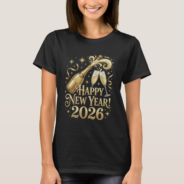 Happy New Year 2026 Shirt Champagne Popping NYE Ev (Front)