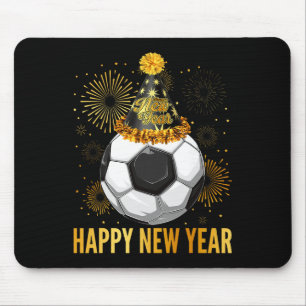 Happy New Year 2026 Soccer Party Hat New Years Eve Mouse Pad