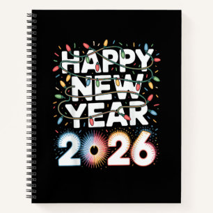 Happy New Year 2026 Sparkle Shirt for Women Notebook