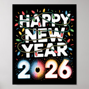 Happy New Year 2026 Sparkle Shirt For Women  Poster