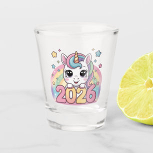 Happy New Year 2026 Unicorn Lovers Magical Vibes Shot Glass