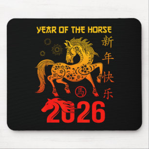 Happy New Year 2026 Year Of The Horse Chinese New  Mouse Pad