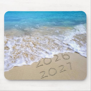 Happy New Year 2027 Ocean Beach  Mouse Pad