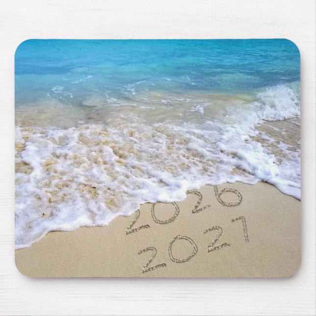 Happy New Year 2027 Ocean Beach  Mouse Pad (Front)