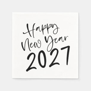 Happy New Year 2027 Script Napkin