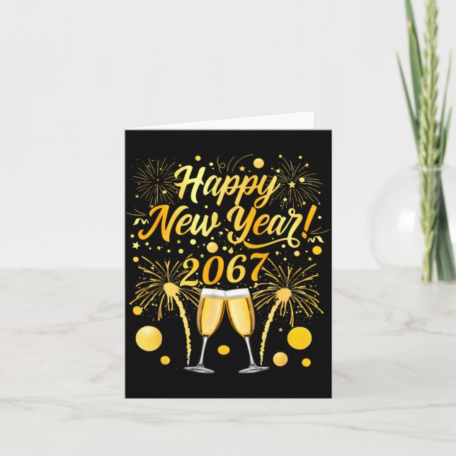 Happy New Year 2067 Funny 67 Six Seven Meme New Ye Card (Front)