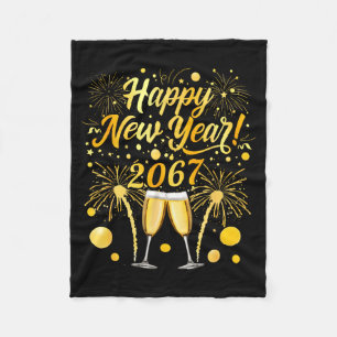 Happy New Year 2067 Funny 67 Six Seven Meme New Ye Fleece Blanket
