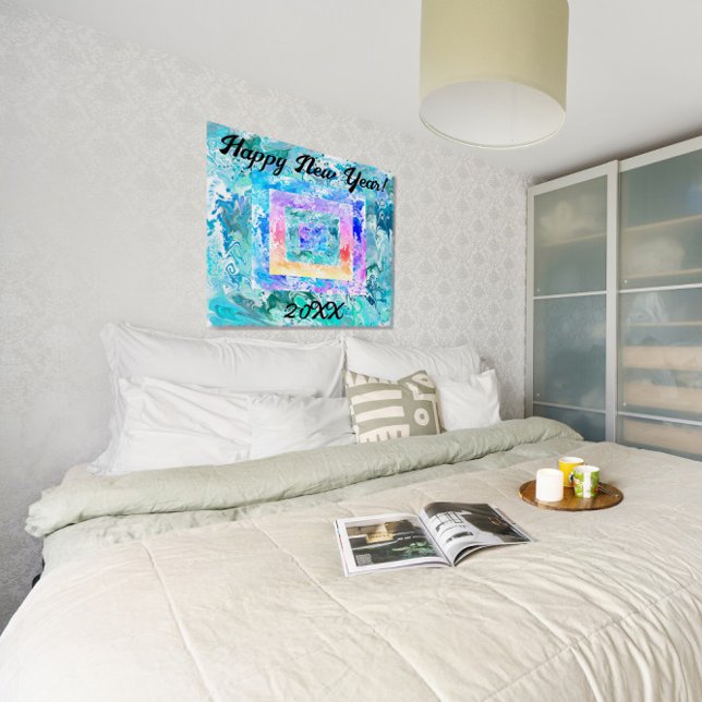 Happy New Year 20XX Abstract Marble Glossy Poster (Creator Uploaded)