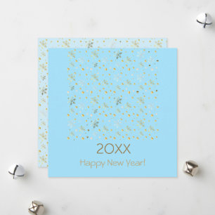 Happy New Year 20XX & Gold Christmas Decoration Holiday Card