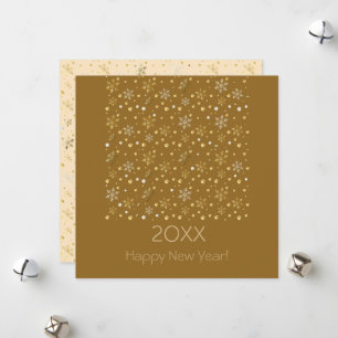 Happy New Year 20XX & Gold Christmas Decoration Holiday Card