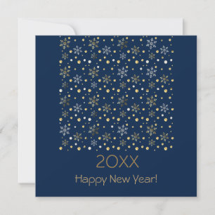 Happy New Year 20XX & Gold Christmas Decoration Holiday Card