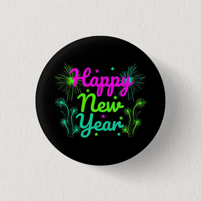 Happy New Year  3 Cm Round Badge (Front)
