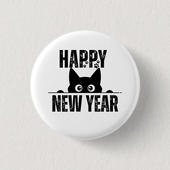 HAPPY NEW YEAR 3 CM ROUND BADGE (Front)