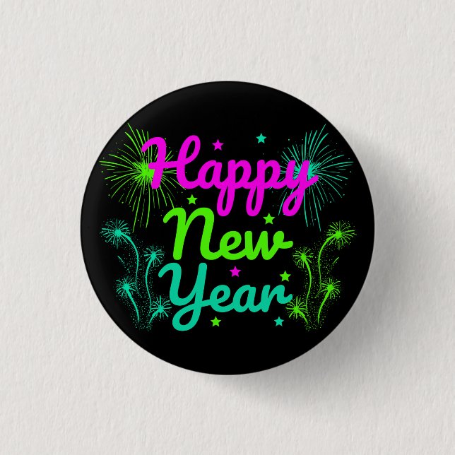 Happy New Year  3 Cm Round Badge (Front)
