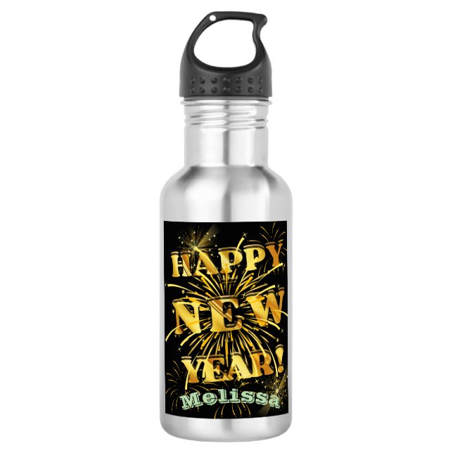Happy New Year 532 Ml Water Bottle (Front)